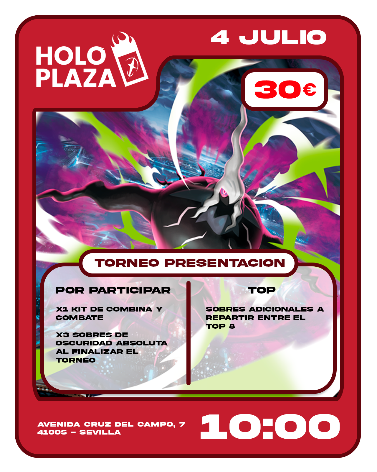 Presentación Pokémon TCG Megaevolución: Oscuridad Absoluta Sábado 4 Julio 10:00